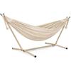 Arreditaly Amaca Da Giardino Con Supporto In Acciaio Beige Portata 200 Kg Altezza Regolabile Telo Cotone Resistente Amaca Brasiliana Esterno Terrazzo Piscina Balcone Con Borsa 265 x 110 x 100 Cm Beige