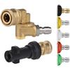 Fauhapyway Kit di collegamento per idropulitrice con 5 ugelli e testa angolare girevole a doppia modalità per 4500 PSI 2,5 GPM (cinque velocità)
