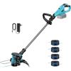 ponoseu Tagliabordi e Decespugliatore 2-in-1 a Batteria - Ø 30cm, Leggero 2,3kg, Testa 90° - Adatto per Comuni Batterie 18V/21V, incl. 4 Bobine (Senza Batteria)