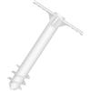 ROMISBABA Supporto per Ombrellone da Spiaggia in Plastica Bianco, Avvitatore Facile da Montare per Terra e Spiaggia, Base Stabile per Ombrelloni da Esterno
