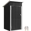 Outsunny Casetta da Giardino 0.74m² in Acciaio Zincato con Prese d'Aria, Capanno da Giardino con Porta Bloccabile, Tetto Inclinato, Guanti, Capanno Porta Attrezzi, 107.5x91x185 cm, Grigio Scuro