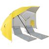 Stagecaptain Shady Layla Set Da Spiaggia - Tenda con Picchetto e Ombrellone, Protezione Solare e Intemperie Idrorepellente, Tappetini Imbottiti con Cuscino e Schienale Regolabile.
