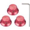 Dopro Set di viti universali in metallo da 1/4 di pollice per chitarra e basso, manopole in alluminio per potenziometro volume/tono, manopole per Strat/Ibanez/Yamaha/LP Les Paul 1V2T, rosso