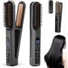 Scettar Spazzola lisciante per capelli senza fili, 2 in 1, ricaricabile, portatile, con 5000 mAh, ideale per viaggi, ferro da stiro e spazzola combinata per uno styling liscio e senza crespo (nero)