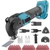 LengSuaa Strumento multifunzione oscillante compatibile con batteria Makita da 18 V, utensile multiuso senza spazzole senza fili con 6 velocità variabili, strumento oscillante multifunzione per taglio