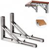 ANHORTS Staffe per Mensole Pesanti, 25cm Staffa Angolare Inox, Staffa Pieghevole, Staffe Pieghevoli per Tavolo da Muro, Staffa Mensola Pesante, Carico Massimo: 130 LB (25 cm)