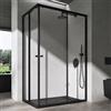 doporro Box Doccia 75x120cm, Box Doccia a Soffietto Cabina Bagno in Cristallo Trasparente con Porte Scorrevoli Ravenna16K Plus, Nero