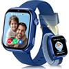 AIMIUVEI 4G Smartwatch Bambini, Orologio GPS Bambini con Chiamate Videochiamate, Chat Vocale, modalità Scuola, Doppia Fotocamera, Sveglia, Contapassi, IP68 Calcolatrice Smart Watch per Ragazzi e Ragazze, Blu
