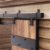 Easelife Kit hardware per porta scorrevole esterna, 1,8 m, binario per binario, capacità 204 kg, acciaio nero resistente alle intemperie, sistema di montaggio a parete per uso esterno, adatto per