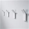 LINKWAY Ganci Adesivi Bagno senza Forare - Appendi Accappatoio in Metallo, Ganci per Asciugamani e Cucina, Appendiabiti Adesivo dal Design Minimalista, 4 Pezzi (Bianco)