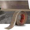 Zayejod 3 Metri Striscia di Transizione per Pavimenti in Laminato Striscia di Soglia Profilo di Transizione Autoadesivo PVC e Vinile, Striscia di Giunzione per Pavimenti, 4cm Grana Legno Marrone Scuro