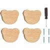 ED-Lumos 4 manopole per armadio con orsetto, design in legno, per casa, cucina, camera da letto, armadio