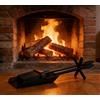 Kingson Set Pala e Spazzola Nero per Camino 38x12,5x12cm Accessori per Stufa a Legna Elegante Set Compagno del Focolare per Manutenzione Camino