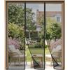 HALIDOOR Zanzariera Magnetica per Porta 240x240cm, Doppia Apertura, Chiusura Automatica Senza Foratura, Tenda Zanzariera con Calamita, Anti Zanzare per Balcone, Nero