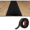 Zayejod Striscia di transizione per pavimenti in PVC, 1,2 m, spessore 2 mm x larghezza 5 cm, strisce adesive per rivestimento del pavimento in laminato, striscia divisoria piatta per pavimenti, colore nero