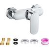 LNGJIN 1 set doccia con valvola in ceramica, rubinetto argentato, miscelatore doccia, miscelatore monocomando per doccia, rubinetto doccia con beccuccio G ½