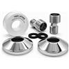 econuk Rubinetto doccia eccentrico regolabile 1/2 x 3/4 ottone cromato 45 mm con finiture Ø60 mm + guarnizioni + PTFE incluso - adattatore rubinetto professionale