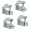 Argomaniz Set di 4 Morsetti in Metallo per Rete Letto 40 x 30 - Include Dado di Fissaggio - Ideale per Filettare Gambe Tonde