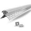 Evotrade Profilo Per Piastrelle Ceramic Line Con Canalina Per Illuminazione Led Barre 2m Incasso A Scomparsa + Cover Luce Continua (Angolo Esterno)