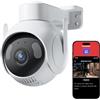 SwitchBot 3K Telecamera Da Esterno Wifi, Ricerca Video IA, Avvisi Scena e Report Giornalieri Attività, PTZ Tracciamento 360°, Wi-Fi 2,4 Ghz, Compatibile Alexa, Google Home e Home Assistant Via RTSP