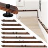 Jaxguom Corrimano in legno di pino, 150 cm, ringhiera per scale, corrimano da parete, montaggio laterale, include supporti da parete, materiale di montaggio, per interni, marrone