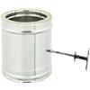 ALLINOX Manicotto Con Valvola Doppia Parete Tubo Coibentato Regolabile Acciaio INOX Raccordo Per Canna Fumaria (DN 200/250)