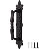 KLEHOPE Maniglia per Porta Scorrevole, Maniglia Porta Esterna in Ghisa, Lunghezza 235 mm, Altezza 60 mm, Maniglie per Mobili Adatta per Verande, Garage, Fienili, Armadi, Bagni (Nera)