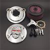 HASkulle Kit sistema filtro aria aspirazione teschio zombi cromato con ossa incrociate Compatibile con Harley Davidson XL Sportster 1200 Nightster 883 XL883 Low XL1200L Seventy Two Forty Eight dal 2007 in poi