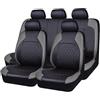 HYGGLY 9 Pezzi Auto Set Coprisedili per Peugeot 2008 2020 2021 2022 2023, Pelle Completo Anteriori E Posteriori Tutte Le Stagioni Copri-Sedile Traspirante Antiscivolo Protezioni,Grey/A