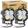 RIGIDON 2x mini faro da lavoro led, 3 pollici 30W 3000lm fari di Profondità