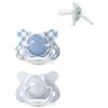 Suavinex, Confezione da 2 Ciucci per Neonati e Bambini Piccoli, Misura Speciale Mini -2/2 Mesi, Tettarella in Silicone SX Pro Simmetrica e Flessibile, Rispetta lo Sviluppo Orale, Wild&Free Azzurro