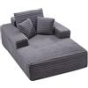 VEVOR Poltrona Chaise Longue, 1380 mm, Senza Osso, Poltrona da Lettura Imbottita Oversize con Cuscini e Braccioli per Interni, Divano con Seduta Profonda per Soggiorno, Camera da Letto, Grigio