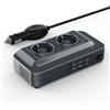 BESTEK Convertitore 12 V 220 V 230 V 200 W Presa accendisigari trasformatore di Tensione, 4 Porte USB e 2 Prese EU, Caricatore da Auto da Campeggio con Multi Protezioni e Soft Start