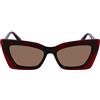 Calvin Klein Jeans CKJ23656S 602 Havana Red Blue Sunglasses Woman Acetato, Cat Eye, 52