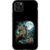 Cosmic Feather Creations Custodia per iPhone 11 Pro Max Uccelli cosmici ululanti Hadeda Ibis sotto la notte di luna piena