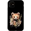 Wild Blossom Art Custodia per iPhone 11 Adorabile Orso Cucciolo Floreale Acquerello Illustrazione