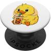 Cute Kawaii Duck Drinks Boba Bubble Tea Carino Anatra Kawaii Anime Bere Bubble Tea Ragazza Bambini PopSockets PopGrip Adesivo