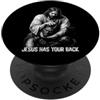 Jesus Has Your Back Jujitsu Jesus Devil Jesus Has Your Back Jujitsu Gesù Diavolo Divertente PopSockets PopGrip Adesivo
