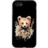 Wild Blossom Art Custodia per iPhone SE (2020) / 7/8 Adorabile Orso Cucciolo Floreale Acquerello Illustrazione