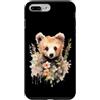 Wild Blossom Art Custodia per iPhone 7 Plus/8 Plus Adorabile Orso Cucciolo Floreale Acquerello Illustrazione