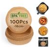 MasterPRO Foodies Carta da Forno per friggitrice ad Aria Senza BPA Set da 100 Pezzi Stampi di Carta per friggitrice ad Aria Rotondi da 16 cm con cestello da 3-4.5 l Non sbiancati
