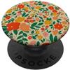 Orange and Red Flower Phone Grip Orange and Red Flower PopSockets PopGrip Adesivo