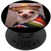 Cute Funny Dog Chihuahua Theme Art Meme Divertente Chihuahua Sorridente Cane Sombrero Carino Sfocato Meme PopSockets PopGrip Adesivo