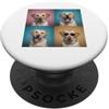 Labrador Retriever Puppy Lover PS Labrador Retriever Face Portrait Photobooth con occhiali da sole PopSockets PopGrip Adesivo