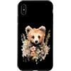 Wild Blossom Art Custodia per iPhone XS Max Adorabile Orso Cucciolo Floreale Acquerello Illustrazione