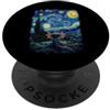 Axolotl Lovers Starry Night Van Gogh Art Axolotl PopSockets PopGrip Adesivo