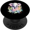 Pastel Pachyderm Prints Carino Baby Elephant Acquerello Fiori PopSockets PopGrip Adesivo