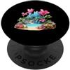 Exotic Escapes Designs Vibrante Isola Tropicale Paradiso Laguna Scena PopSockets PopGrip Adesivo
