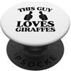 Giraffe Lover Merch with Retro Safari Ae Questo ragazzo ama le giraffe due pollici PopSockets PopGrip Adesivo