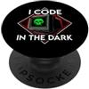 Retro Coder Software Developer Apparel Programmer I Code In The Dark Retro Hacker Skull PopSockets PopGrip Adesivo